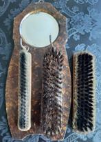 Oude borstel set met spiegel., Antiek en Kunst, Ophalen of Verzenden, Rechthoekig, Minder dan 50 cm