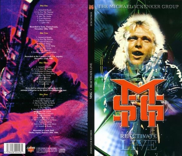 The Michael Schenker Group 4CD Reactivate Live ( 2002 ), Cd's en Dvd's, Ophalen of Verzenden, Nieuw in verpakking, Boxset