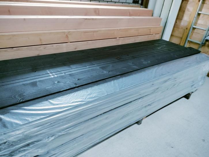 POTDEKSELPLANKEN / ZWEEDS RABAT ZWART GESPOTEN, Tuin en Terras, Palen, Balken en Planken, Nieuw, Planken, 250 cm of meer, Ophalen