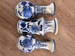 Mooie blauw-witte vazen set, Blauw, Aardewerk of Porselein, Ophalen of Verzenden, Zo goed als nieuw