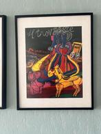 3 Ingelijste Litho's/Zeefdrukken - Kleurrijk en Expressief, Antiek en Kunst, Kunst | Litho's en Zeefdrukken, Ophalen of Verzenden