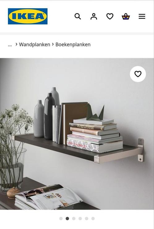 4 Ikea zwevende wandplanken met plankdragers, Huis en Inrichting, Woonaccessoires | Wandplanken en Boekenplanken, Zo goed als nieuw