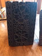 Authentieke houten batik stempel/ 2 oud houten printblocken., Ophalen of Verzenden