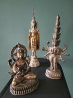 Antieke Collectie van 3 Boeddhistische Beelden, 18e/19e Eeuw, Ophalen of Verzenden