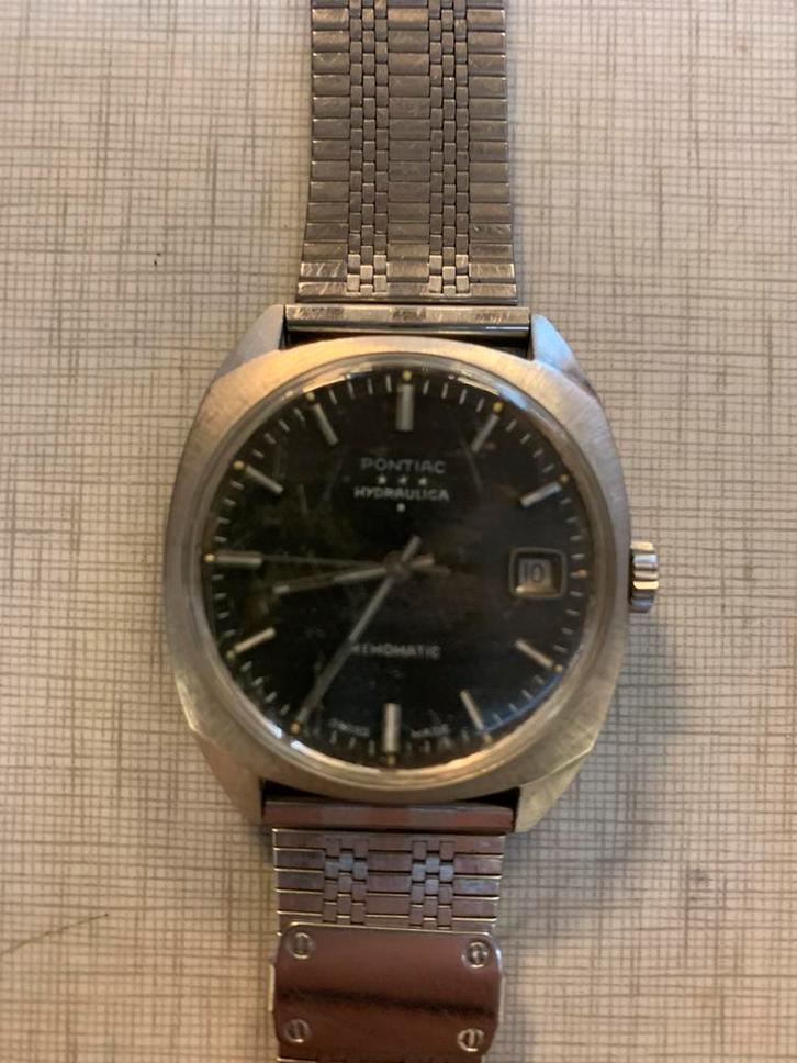 Horloge Vintage Pontiac Hydraulica automaat en mooie Quartz, Sieraden, Tassen en Uiterlijk, Horloges | Heren, Zo goed als nieuw