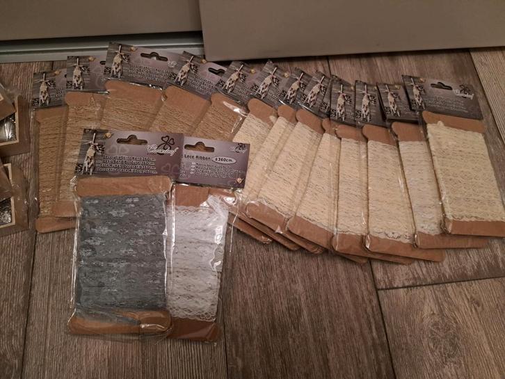Brocante Lint Pakket - Decoratie, Scrapbooking, Hobby en Vrije tijd, Knutselen, Ophalen of Verzenden