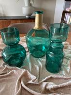 Glazen vazen set €15,00, Huis en Inrichting, Woonaccessoires | Vazen, Ophalen of Verzenden, Minder dan 50 cm, Groen, Glas