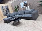 XL Ribstof Hoekbank - Grijs - 340 x 220 / NU €550, Ophalen, Gebruikt, Hoekbank, 300 cm of meer