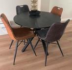 Ronde tafel met 4 stoelen ., Huis en Inrichting, Tafels | Eettafels, Ophalen, Gebruikt, 100 tot 150 cm, Rond
