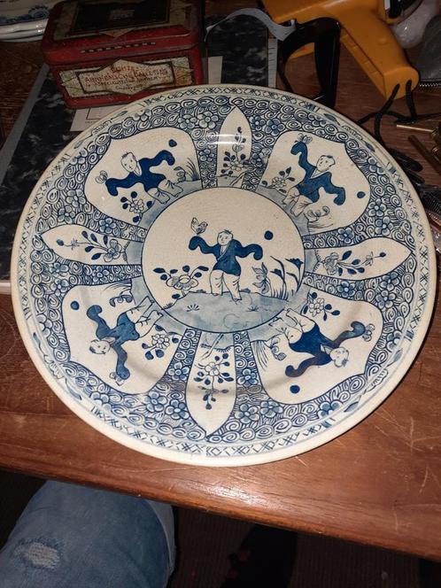 Antiek Chinees Blauw-Wit Bord, Antiek en Kunst, Antiek | Schalen, Ophalen of Verzenden