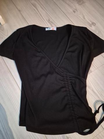 Mooi zwart overslag topje stretch one size beschikbaar voor biedingen