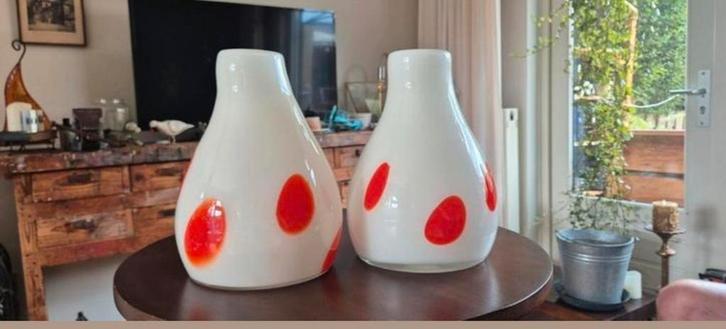 2 vintage vazen, Huis en Inrichting, Woonaccessoires | Vazen, Minder dan 50 cm, Glas, Ophalen of Verzenden
