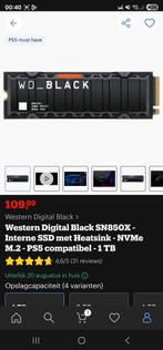 WD Black SN850X 1TB SSD - PS5 Compatibel, Computers en Software, Harde schijven, Intern, Console, SSD, Nieuw
