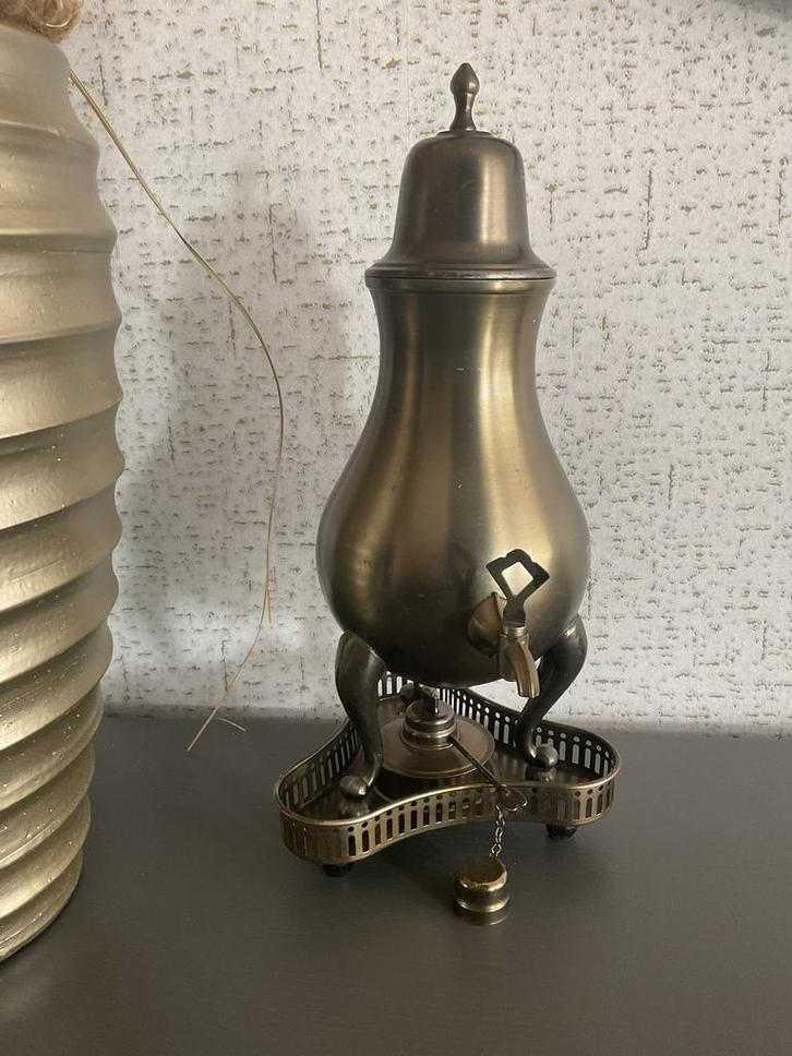 Mooie Vintage tinnen kraantjeskan, Antiek en Kunst, Antiek | Tin, Ophalen of Verzenden