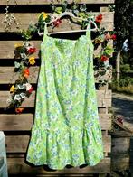 Schattige vintage groene bloemen zomerjurk, Maat 42/44 (L), Ophalen of Verzenden, Zo goed als nieuw, Boven de knie