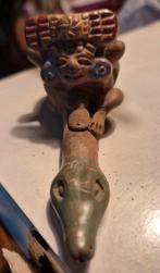 Antieke  kleine kleipijp Azteken., Antiek en Kunst, Ophalen of Verzenden