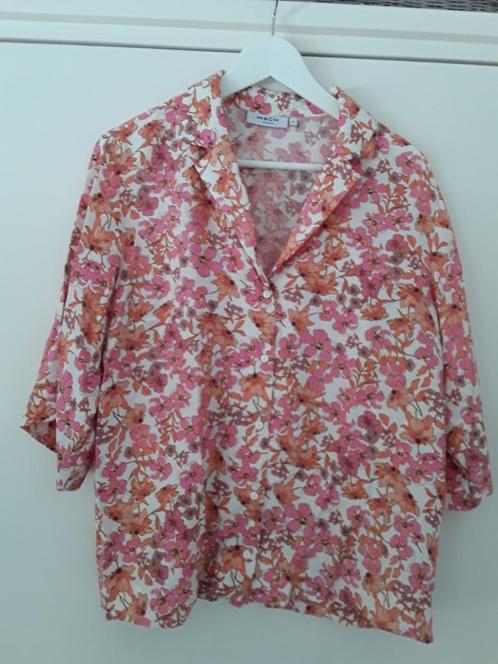 MSCH Copenhagen Roze/Oranje Blouse Met Bloemetjes Maat XL, Kleding | Dames, Blouses en Tunieken, Zo goed als nieuw, Maat 46/48 (XL) of groter