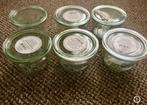 6 glazen jam potjes /kom met deksel, Ophalen of Verzenden, Gebruikt