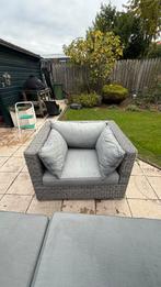 Grote loungeset met hockers + hoezen, Ophalen, Meer dan 8 zitplaatsen, Zo goed als nieuw, Loungeset