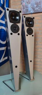 Duson 2202 Zilver - Nederlandse Zuiltjes., Gebruikt, 60 tot 120 watt, Front, Rear of Stereo speakers, Ophalen