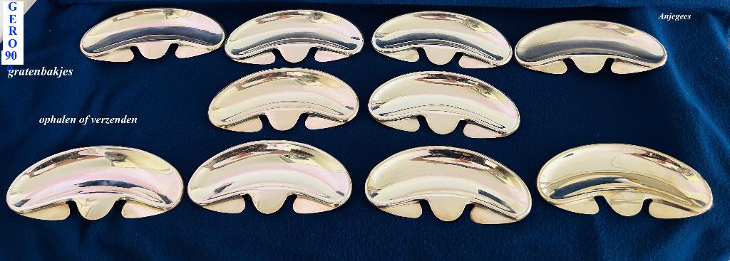 Gero 90 Verz Gratenbakje 10 stuks = € 45 diverse jaarletters, Antiek en Kunst, Antiek | Bestek, Ophalen