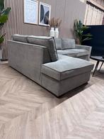 ZGAN WOOOD Ribstof Hoekbank - Grijs - 285 x 195, Ophalen, 250 tot 300 cm, Moderne hippe ribstof hoekbank trendy kwaliteit, -