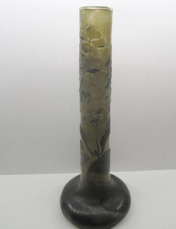 Antieke cameo glazen art nouveau vaas Emile Gallé beschikbaar voor biedingen
