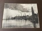 Havenzicht Volendam 1919, Antiek en Kunst, Ophalen of Verzenden