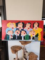 kleurrijke schilderij modern dikke vrouwen tafereel, Ophalen of Verzenden