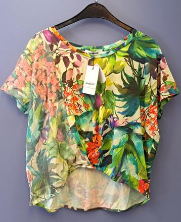 Desigual nieuw shirt / crop overslag top kleurrijk XL 41663 beschikbaar voor biedingen