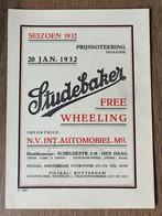 1932 Studebaker Freewheeling prijslijst, Verzenden, Zo goed als nieuw, Overige merken