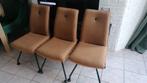 3 Eetkamerstoelen merk Olav Cognac, Ophalen, Gebruikt, Metaal, Modern