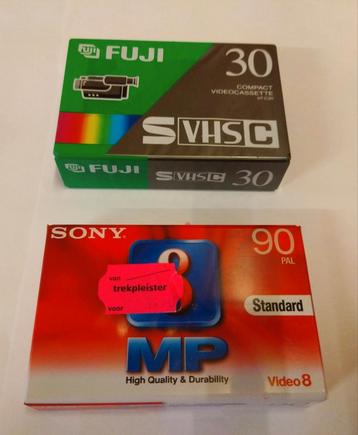 Fuji SVHS-C Compact 30 en Sony 90 Video 8 nieuw geseald beschikbaar voor biedingen