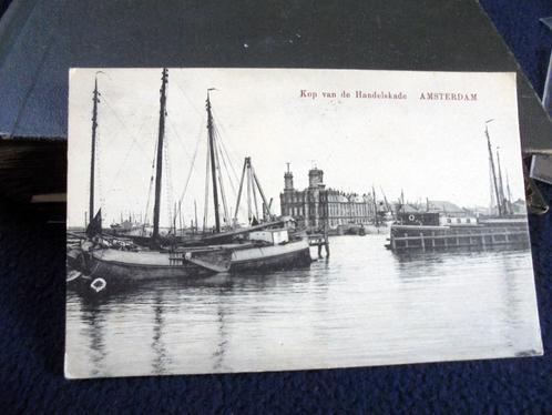 Amsterdam. Kop van de Handelskade met Mastbokkraan ca. 1916, Verzamelen, Ansichtkaarten | Nederland, Gelopen, Noord-Holland, Voor 1920