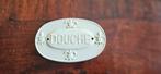 Deur bordje metaal ecru roomwit douche, Antiek en Kunst, Ophalen of Verzenden