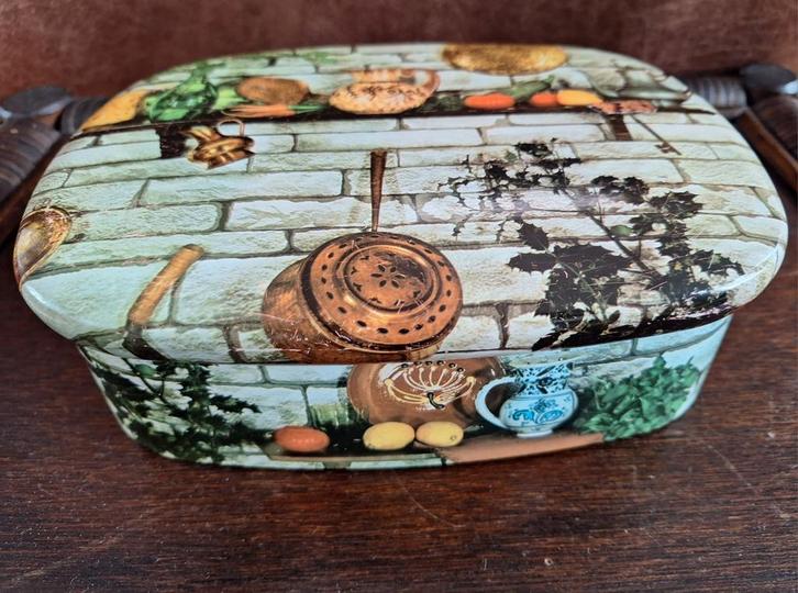 Massily Frans blik, ovaal,  Frans keukentafereel, Verzamelen, Blikken, Zo goed als nieuw, Overige, Ophalen of Verzenden