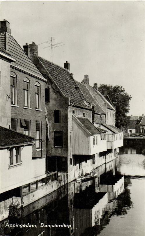 Appingedam, Damsterdiep - ongelopen, Verzamelen, Ansichtkaarten | Nederland, Ongelopen, Utrecht, 1940 tot 1960, Ophalen of Verzenden