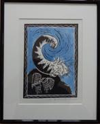 Jacques Tange, ingelijste zeefdruk Fin de la Nuit, Ophalen