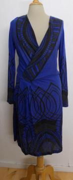 Mooie blauw/zwarte cross over jurk van Mart Visser! M, Kleding | Dames, Maat 38/40 (M), Zo goed als nieuw, Onder de knie, Verzenden