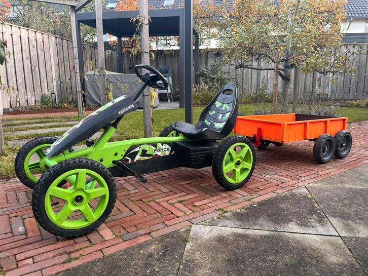 Berg rally force skelter + Berg tandem trailer, Kinderen en Baby's, Speelgoed | Buiten | Skelters, Gebruikt, Berg, Met kar of aanhanger