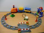 Duplo treinbaan met elektrische locomotief, wagons, station, Kinderen en Baby's, Speelgoed | Duplo en Lego, Ophalen of Verzenden