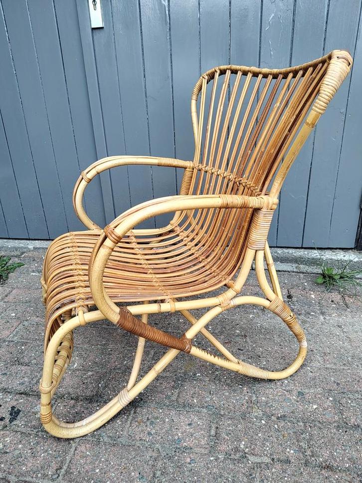Belse 8 Rotan Fauteuil, Huis en Inrichting, Fauteuils, Gebruikt, Riet of Rotan, 50 tot 75 cm, 75 tot 100 cm, Ophalen of Verzenden