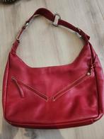Vintage Manfield Rode Leren Schoudertas, Ophalen of Verzenden, Gebruikt, Rood, Overige typen