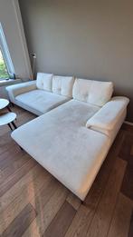 Beige hoekbank en slaapbank, rechts, incl bedfunct, opberg, Ophalen, Zo goed als nieuw