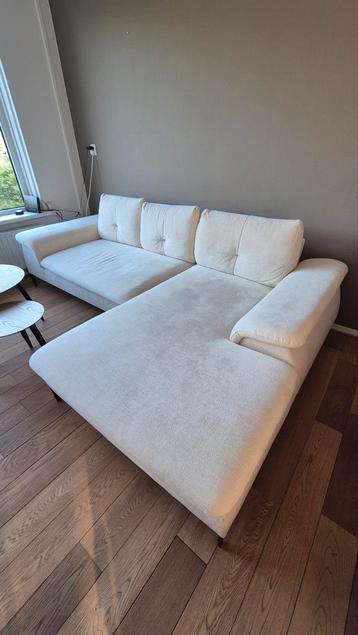 Beige hoekbank en slaapbank, rechts, incl bedfunct, opberg
 beschikbaar voor biedingen