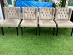 4 taupe kleurige stoelen met tafel, Huis en Inrichting, Stoelen, Overige kleuren, Ophalen of Verzenden, Zo goed als nieuw, Vier