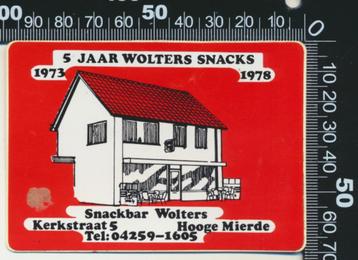 Sticker: Snackbar Wolters - 5 Jaar - Hooge Mierde beschikbaar voor biedingen