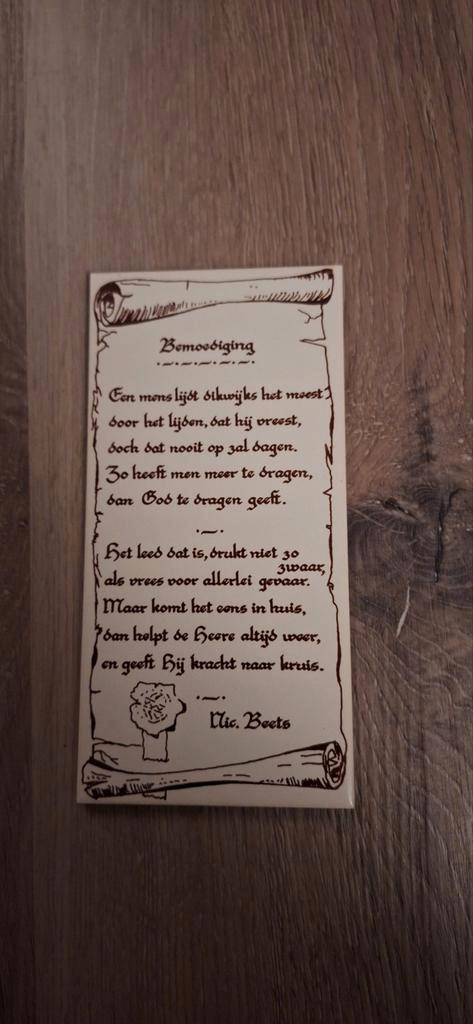 Religieus Tegeltje met Gedicht van Nicolaas Beets, Antiek en Kunst, Antiek | Wandborden en Tegels, Ophalen of Verzenden