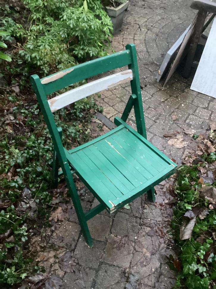 Vintage Houten Klapstoel - Jaren 60, Huis en Inrichting, Stoelen, Gebruikt, Eén, Hout, Overige kleuren, Ophalen