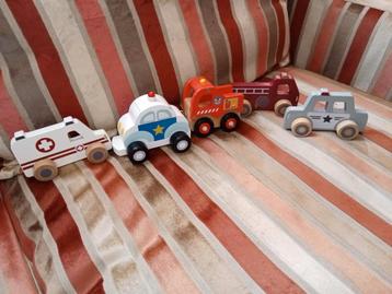 Little Dutch Houten Hulpverleningsauto's - 5 stuks beschikbaar voor biedingen